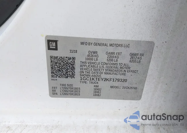 1GC1KTEY2KF179320: 42318339