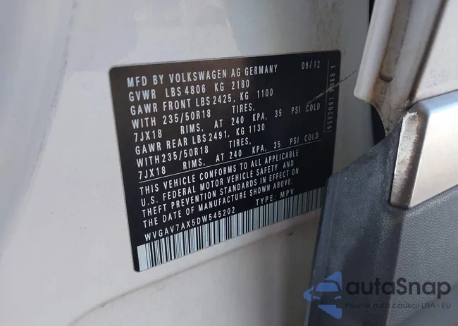 WVGAV7AX5DW545202: 42318584