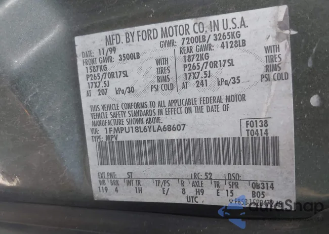 1FMPU18L6YLA68607: 42317809