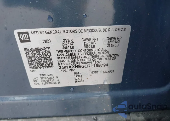 3GNAXHEG1RL169794: 42318001