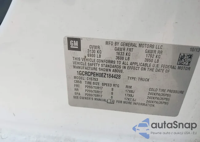 1GCRCPEH0EZ184428: 42318050