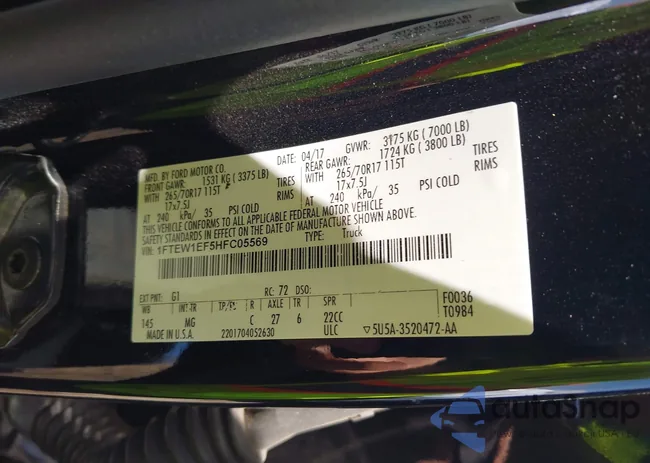 1FTEW1EF5HFC05569: 42318072