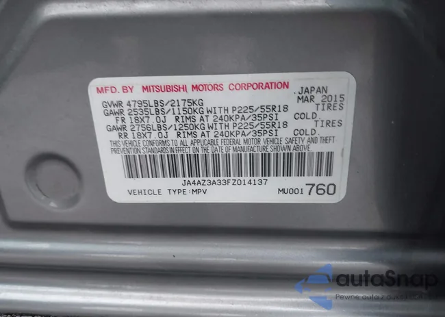 JA4AZ3A33FZ014137: 42319180