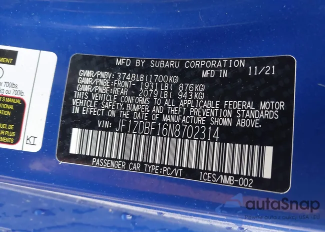 JF1ZDBF16N8702314: 42319344