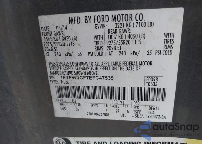 1FTFW1CF7EFC47535: 42319379