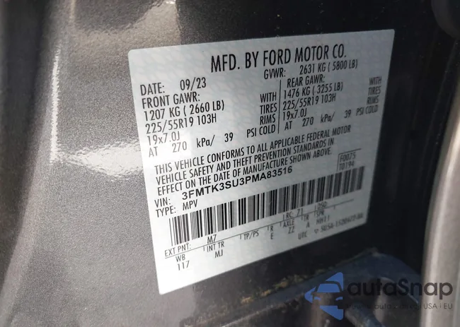 3FMTK3SU3PMA83516: 42319485