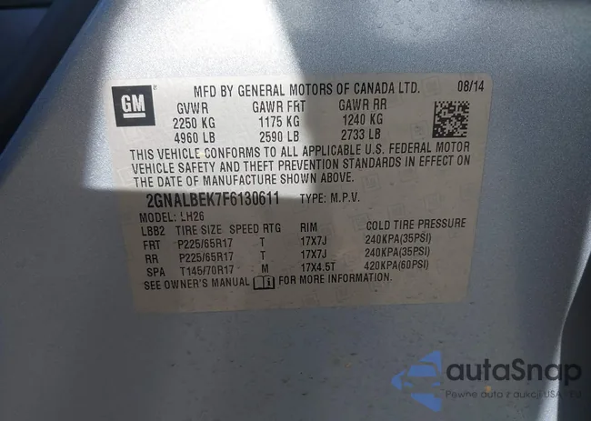 2GNALBEK7F6130611: 42319519