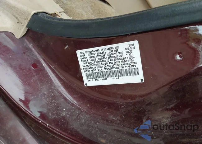 5FNRL38929B037150: 42319657