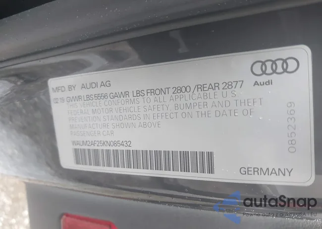 WAUM2AF25KN085432: 42319687