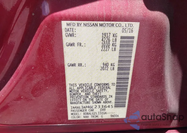 1N4AL3AP4GC233645: 42319714