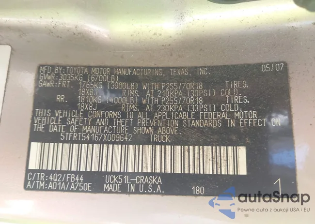 5TFRT54167X009642: 42319759