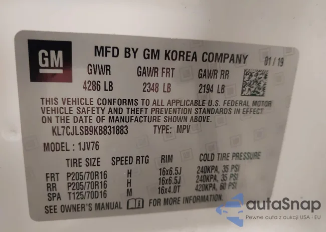 KL7CJLSB9KB831883: 42318930