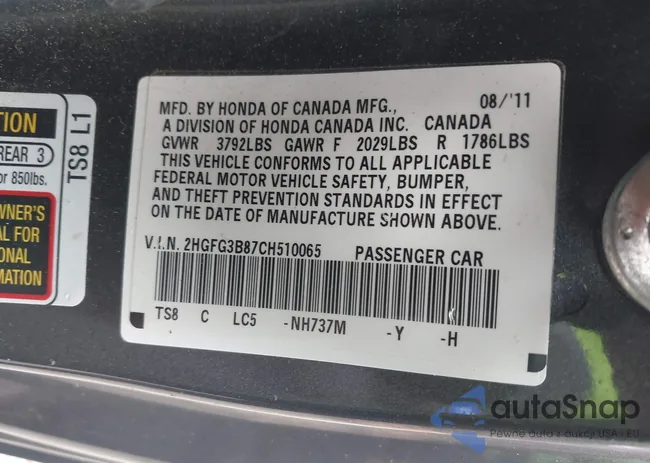 2HGFG3B87CH510065: 42318944