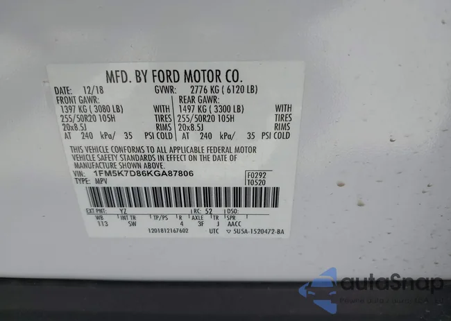 1FM5K7D86KGA87806: 42319068