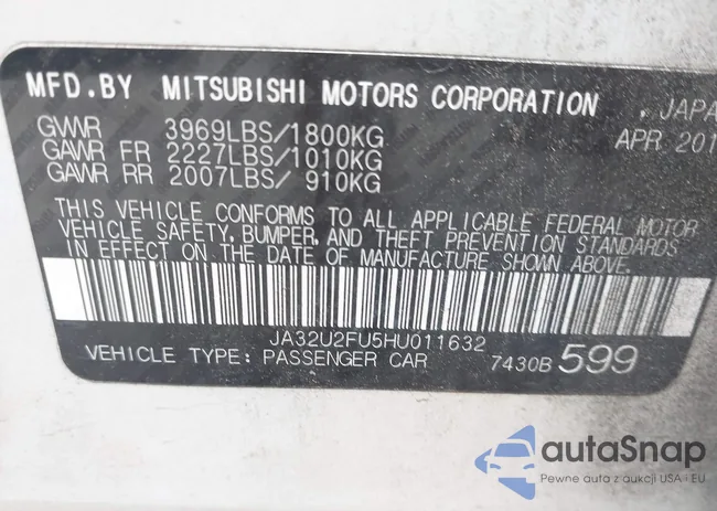 JA32U2FU5HU011632: 42319086