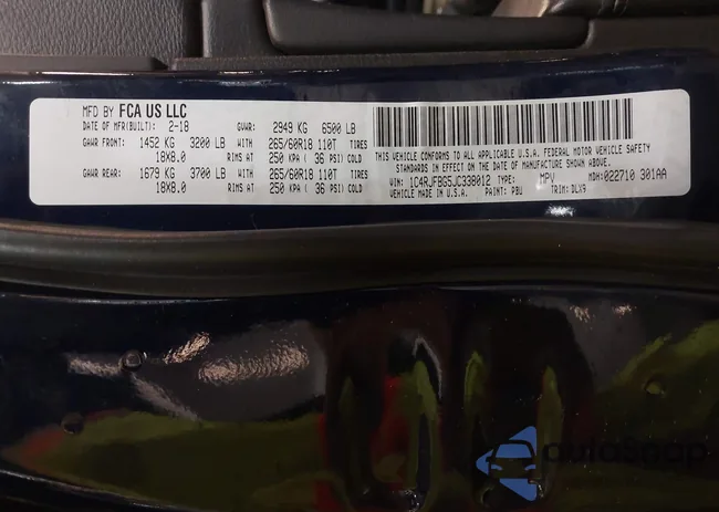 1C4RJFBG5JC338012: 42320204