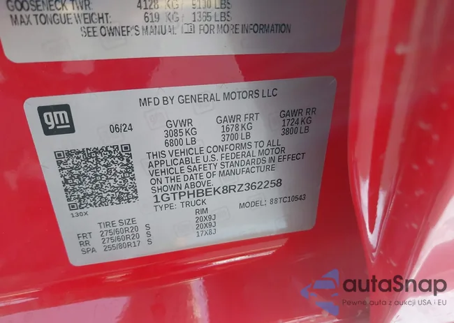 1GTPHBEK8RZ362258: 42320329