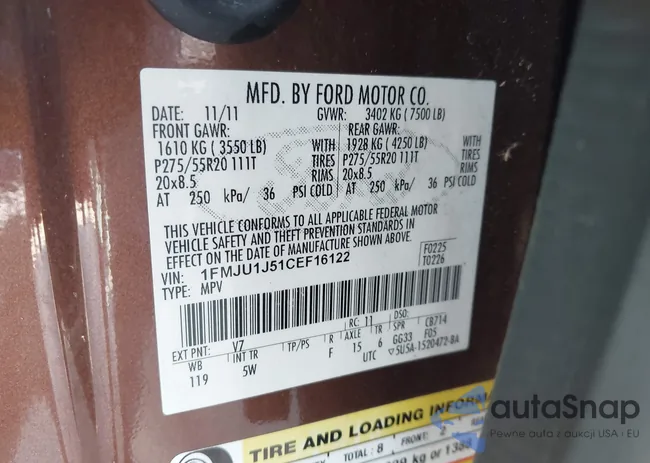 1FMJU1J51CEF16122: 42320379