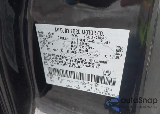 1FMYU93177KA60464: 42320427