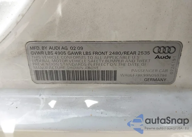 WAULF78K99N059796: 42320483