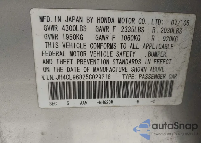 JH4CL96825C029218: 42320655