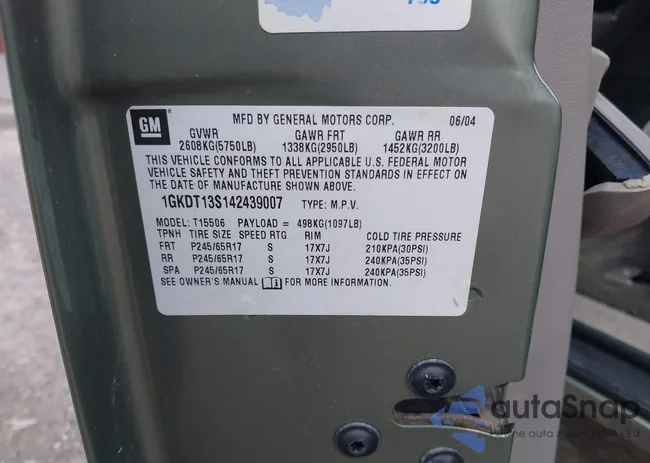 1GKDT13S142439007: 42320661