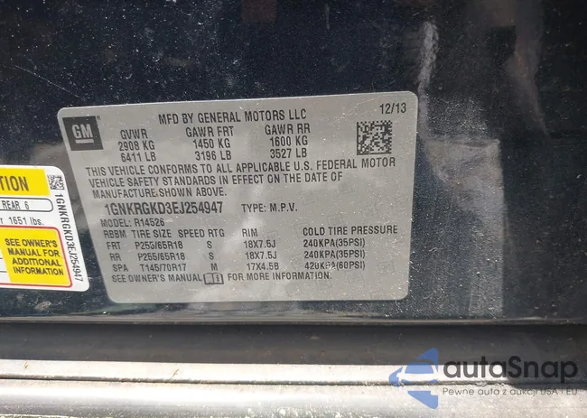 1GNKRGKD3EJ254947: 42320700