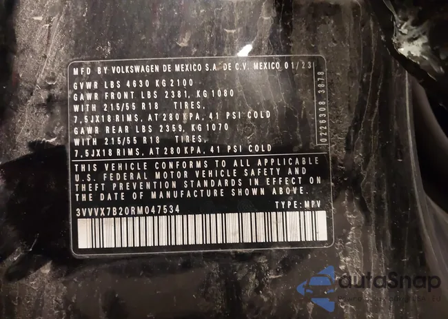 3VVVX7B20RM047534: 42319789