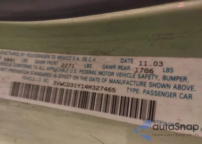 3VWCD31Y14M327465: 42319936