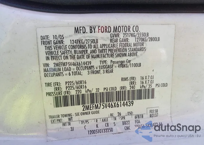 2MEFM75V46X614439: 42319947