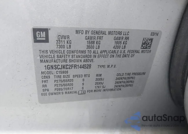 1GNSCJKC2FR144528: 42320028