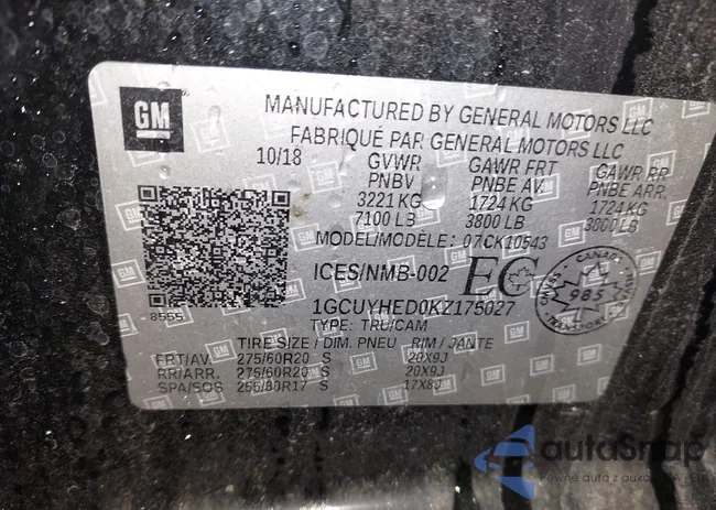 1GCUYHED0KZ175027: 42320041