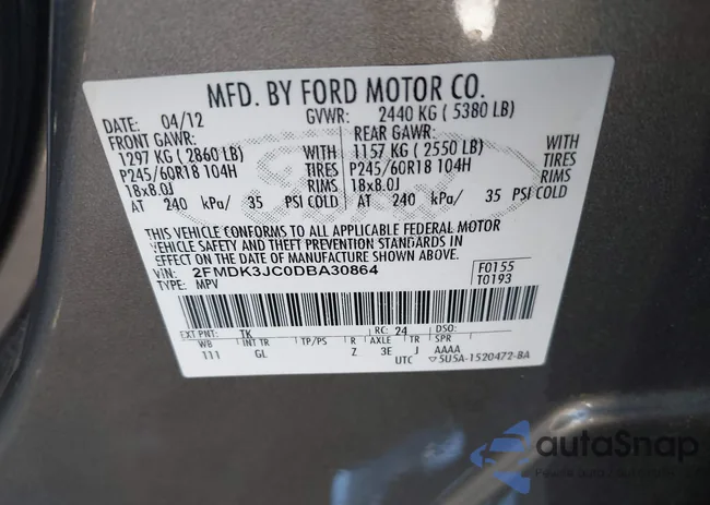 2FMDK3JC0DBA30864: 42320076