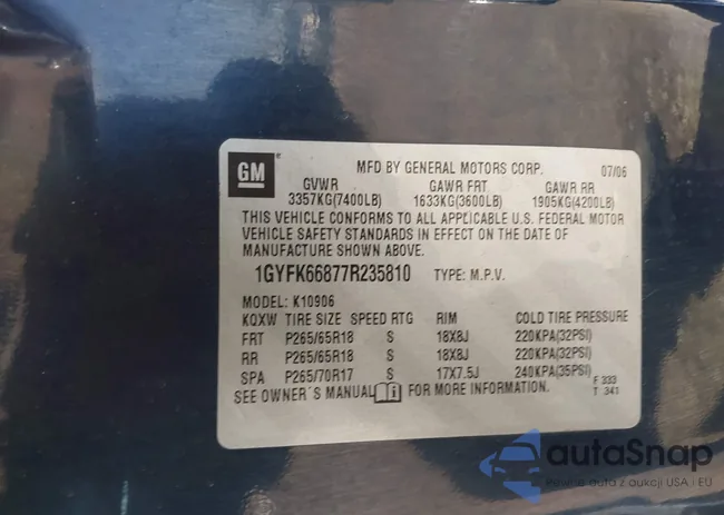 1GYFK66877R235810: 42320143