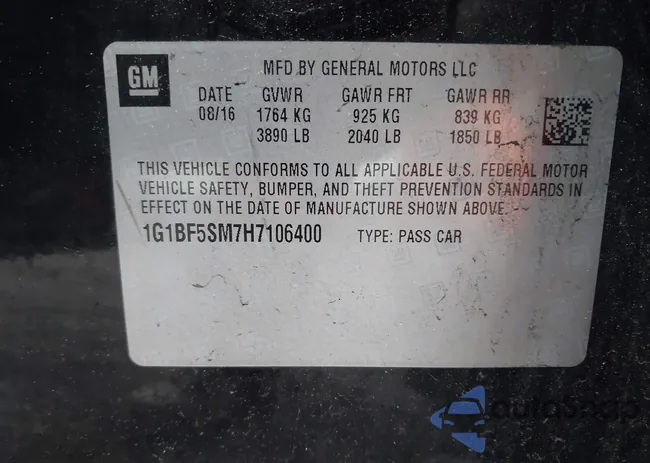 1G1BF5SM7H7106400: 42321210