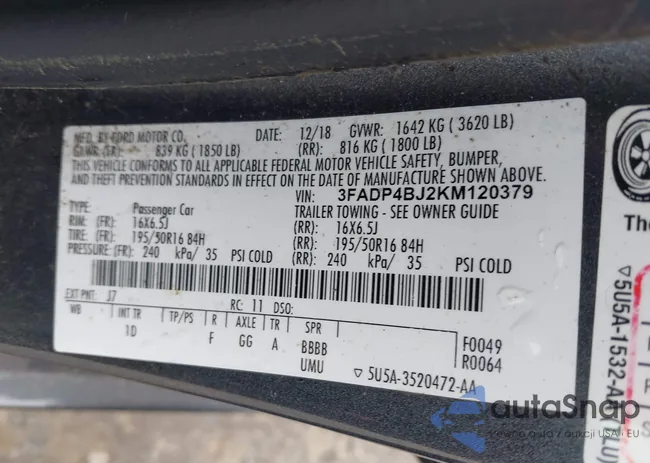 3FADP4BJ2KM120379: 42321362