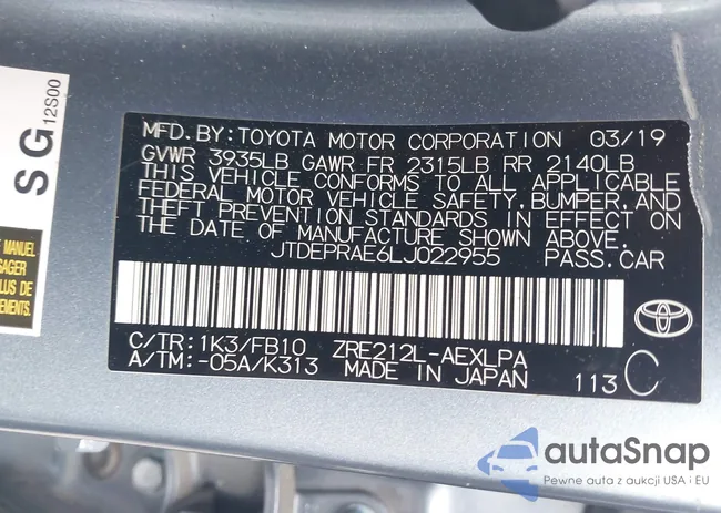 JTDEPRAE6LJ022955: 42321382