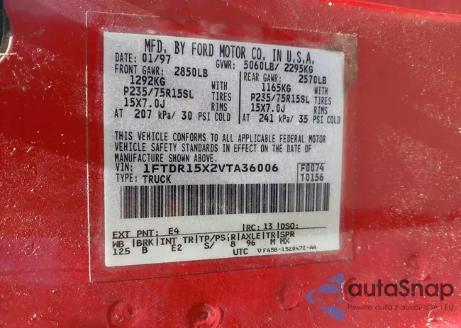 1FTDR15X2VTA36006: 42321447