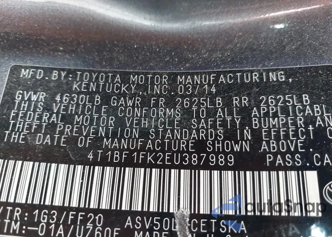 4T1BF1FK2EU387989: 42321539