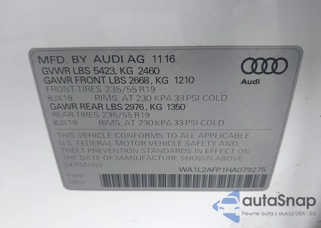 WA1L2AFP1HA079275: 42321579