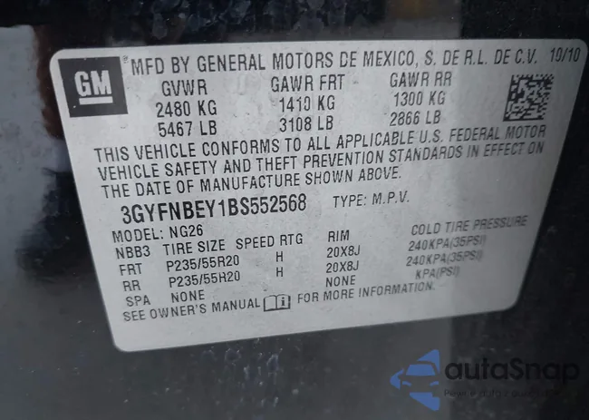 3GYFNBEY1BS552568: 42321621