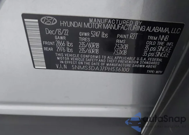 5NMS3DAJ7PH536100: 42321722