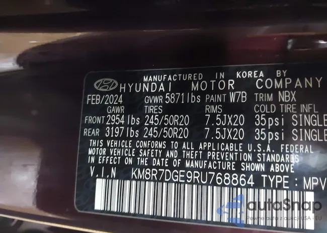 KM8R7DGE9RU768864: 42321734