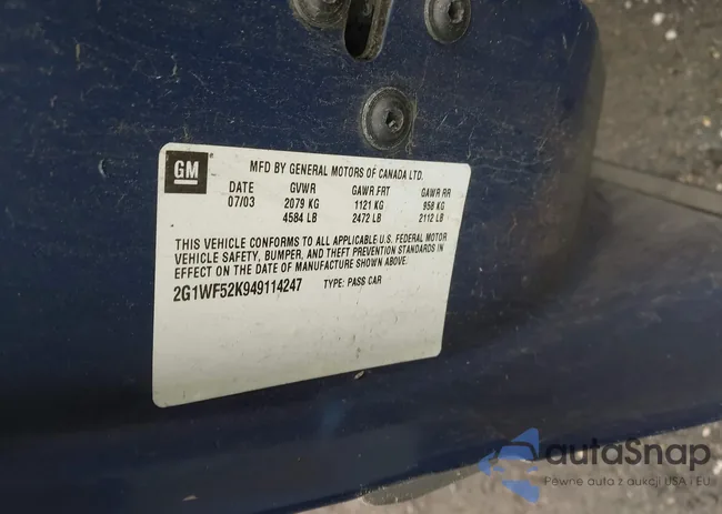 2G1WF52K949114247: 42320806