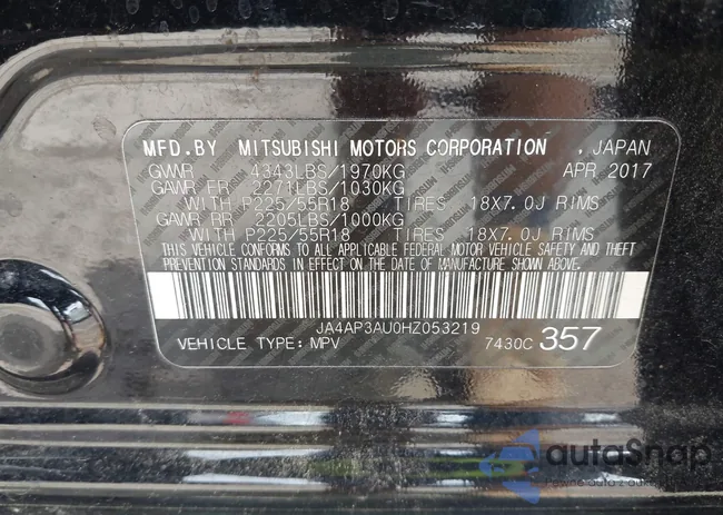 JA4AP3AU0HZ053219: 42320910