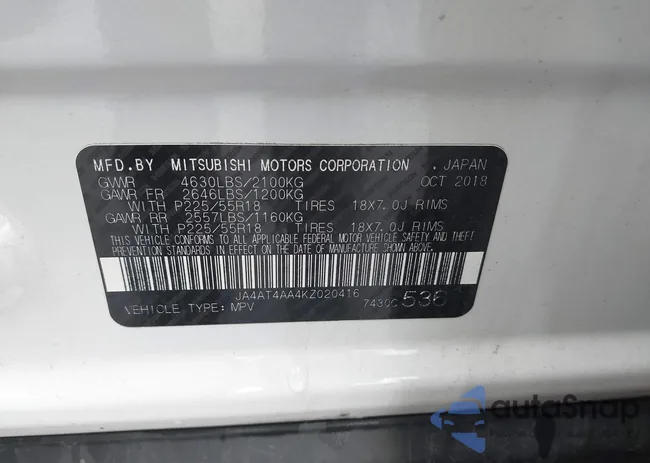 JA4AT4AA4KZ020416: 42320941