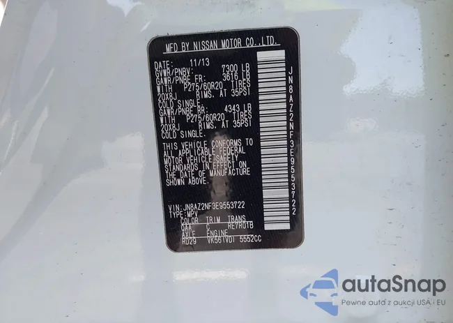 JN8AZ2NF3E9553722: 42321064