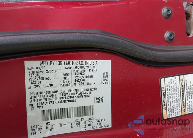 1FMDU73K33UB78084: 42321176