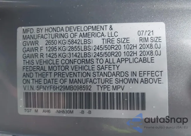 5FNYF6H29MB098592: 42322297