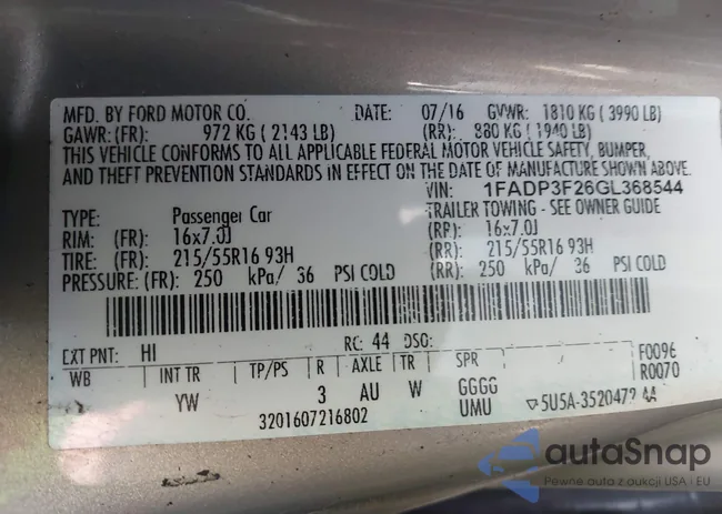 1FADP3F26GL368544: 42322376